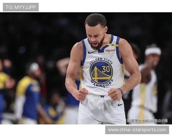 库里脚步一晃定点三分，勇士晃动全场防线